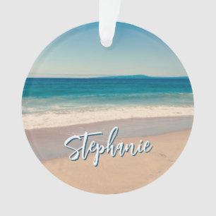 Personalisiertes Strandfoto Ozean Blau Landschaft Ornament