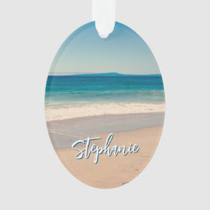 Personalisiertes Strandfoto Ozean Blau Landschaftl Ornament
