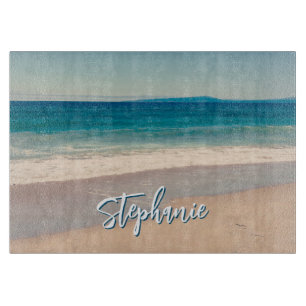 Personalisiertes Strandfoto Ozean Blaue Landschaft Schneidebrett