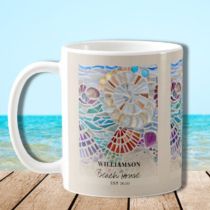 Personalisiertes Strandhaus Kaffeetasse