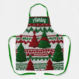 Personalisiertes Strickbaummuster Schürze