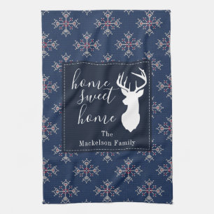 Personalisiertes Strickmuster Weihnachtsfeiertag Geschirrtuch