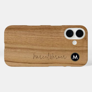 personalisiertes, stylisches Monogram Rustikales H iPhone 16 Hülle