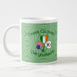 Personalisiertes Süd-Korea Irland USA Shamrock Jumbo-Tasse
