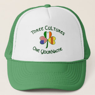 Personalisiertes Südvietnam Irland USA Shamrock Truckerkappe