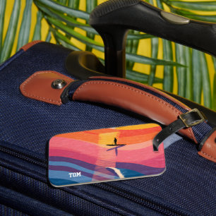 Personalisiertes Sunset-Paddle-Board-Gepäckanhänge Gepäckanhänger