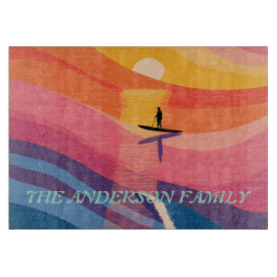 Personalisiertes Sunset-Paddle-Board-Schneidbrett Schneidebrett