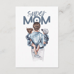 Personalisiertes Super-Mama-Geschenk mit Sohn und Begleitkarte