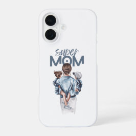 Personalisiertes Super-Mama-Geschenk mit Sohn und  iPhone 16 Hülle