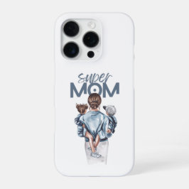 Personalisiertes Super-Mama-Geschenk mit Sohn und  iPhone 16 Pro Hülle