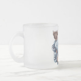 Personalisiertes Super-Mama-Geschenk mit Sohn und Mattglastasse