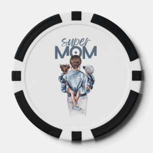 Personalisiertes Super-Mama-Geschenk mit Sohn und Pokerchips