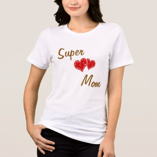 Personalisiertes Super-Mom-T-Shirt Benutzerdefin Tri-Blend Shirt