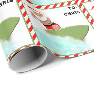 Personalisiertes Surf-Weihnachtsgeschenk Geschenkpapier