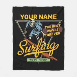 Personalisiertes Surfen Skelettreiten Wellenreiten Fleecedecke