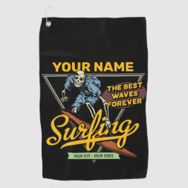 Personalisiertes Surfen Skelettreiten Wellenreiten Golfhandtuch