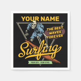 Personalisiertes Surfen Skelettreiten Wellenreiten Serviette