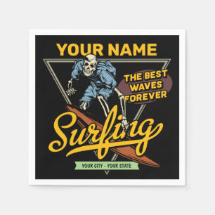 Personalisiertes Surfen Skelettreiten Wellenreiten Serviette