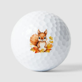 Personalisiertes Süße Tier Eichhörnchen Herbstleaa Golfball