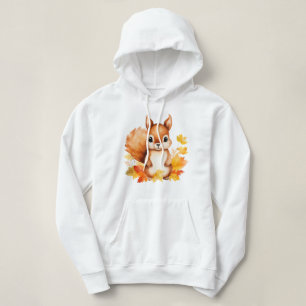 Personalisiertes Süße Tier Eichhörnchen Herbstleaa Hoodie