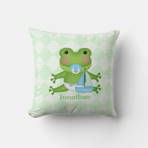 Personalisiertes süßes Baby-Frosch-Wurfkissen Kissen