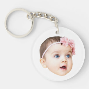 Personalisiertes süßes Baby-Gesichts-Foto-Acryl-Sc Schlüsselanhänger