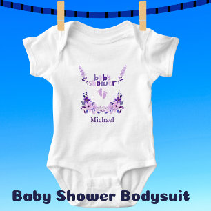 Personalisiertes Süßes Baby-Shower-Blumenmuster Baby Strampler