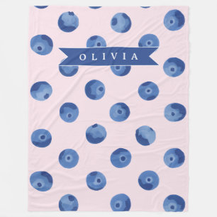 Personalisiertes Süßes Blaubeer-Aquarell-Geschenk Fleecedecke