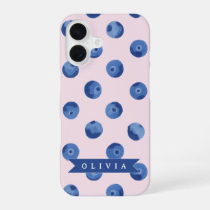 Personalisiertes Süßes Blaubeer-Aquarell-Geschenk iPhone 16 Hülle
