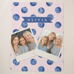 Personalisiertes Süßes Blaubeer-Aquarell-Geschenk Sherpadecke