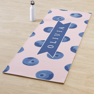 Personalisiertes Süßes Blaubeer-Aquarell-Geschenk  Yogamatte