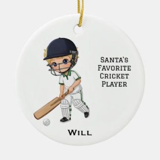 Personalisiertes süßes Cricket-Spieler-Geschenk Keramik Ornament