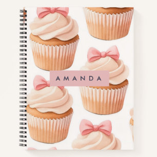 Personalisiertes Süßes Cupcake Koketten Muster Notizbuch