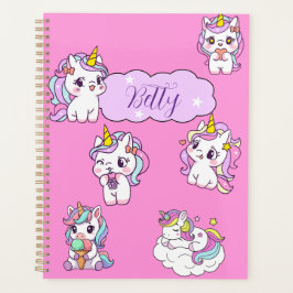Personalisiertes süßes Einhorn Planer