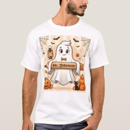 Personalisiertes süßes Halloween-Geist-Lehrer-T-Sh T-Shirt