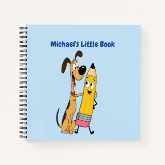 Personalisiertes süßes Hund & Bleistift für den Ki Notizbuch