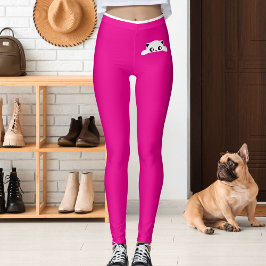 Personalisiertes süßes Katzen-Haustier Rosa Weiße  Leggings