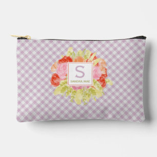 Personalisiertes süßes klassisches Gingham-Karo-Mu Zubehörtasche