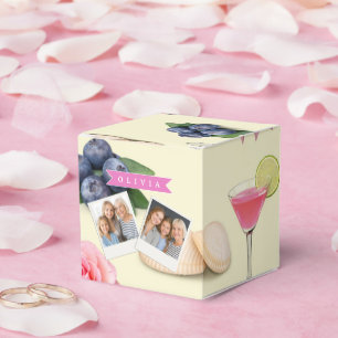 Personalisiertes Süßes Koketten-Rosa-Cocktail-Band Geschenkschachtel