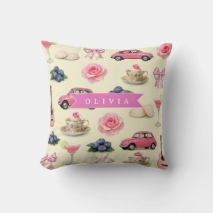 Personalisiertes Süßes Koketten-Rosa Cocktailband Kissen