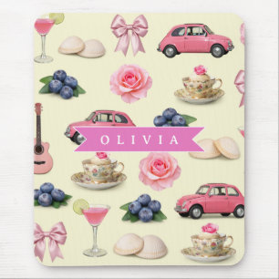 Personalisiertes Süßes Koketten Rosa Cocktailband Mousepad