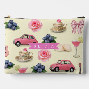 Personalisiertes süßes Koketten-Rosa-Koktailband Zubehörtasche