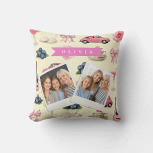 Personalisiertes Süßes Koketten-Rosa-Koktasschleif Kissen