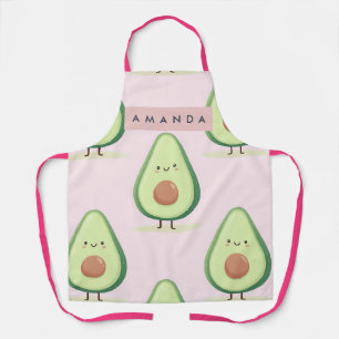 Personalisiertes süßes lächelndes Avocado-Muster Schürze