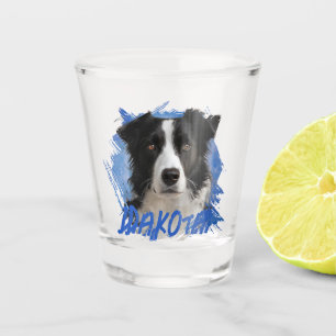 Personalisiertes süßes lustiges Border Collie-Hund Schnapsglas
