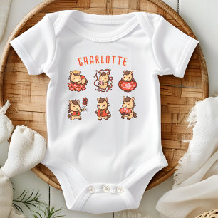 Personalisiertes Süßes Pferd Pony Baby Strampler