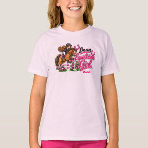 Personalisiertes süßes Reiter-Mädchen T-Shirt