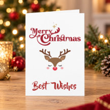 Personalisiertes süßes Rentier Frohe Weihnachten