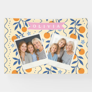 Personalisiertes süßes Retro-Zitrus-Volksmuster Banner