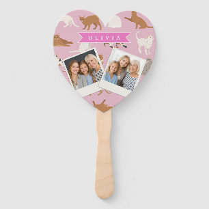Personalisiertes süßes rosa Katzenmuster-Geschenk Fächer